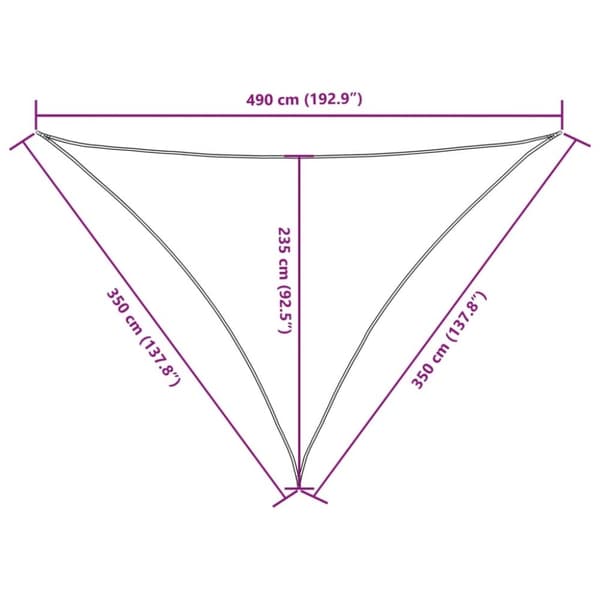 vidaXL Aurinkopurje Oxford-kangas kolmio 3,5x3,5x4,9 m musta