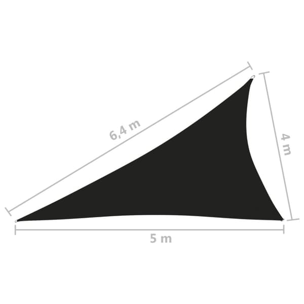 vidaXL solsejl 4x5x6,4 m trekantet oxfordstof sort