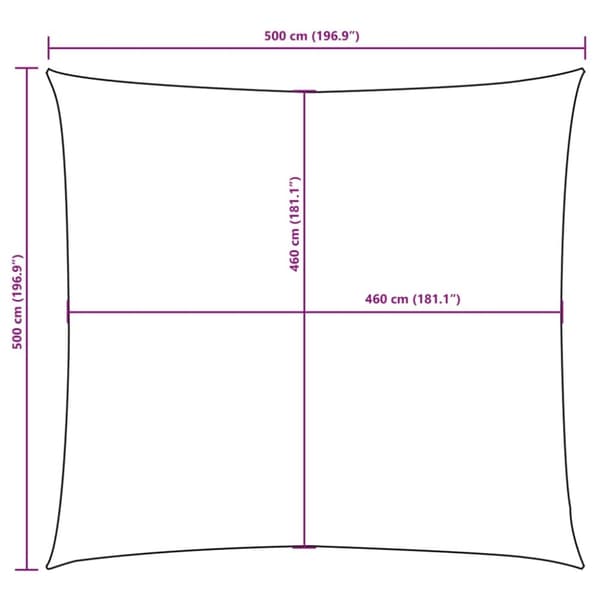 vidaXL Aurinkopurje Oxford-kangas neliö 5x5 m musta