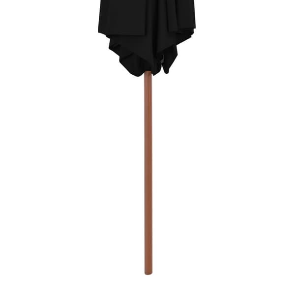 vidaXL Hageparasoll med trestang svart 270 cm