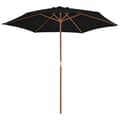 Miniatyrbillede 3 af 6: vidaXL parasol 270 cm træstang sort