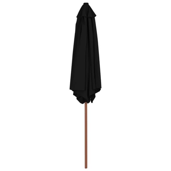 vidaXL parasol 270 cm træstang sort
