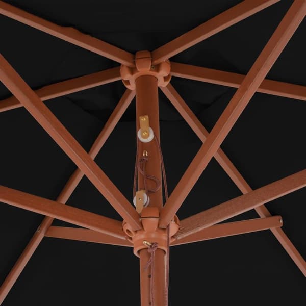 vidaXL parasol 270 cm træstang sort