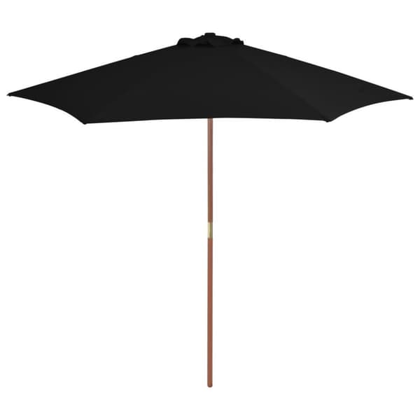 vidaXL parasol 270 cm træstang sort
