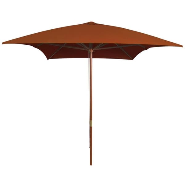 vidaXL Utendørs parasoll med trestang terrakotta 200x300 cm