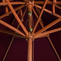 Miniatyrbilde 2 av 6: vidaXL Dobbel parasoll med trestang 270 cm vinrød