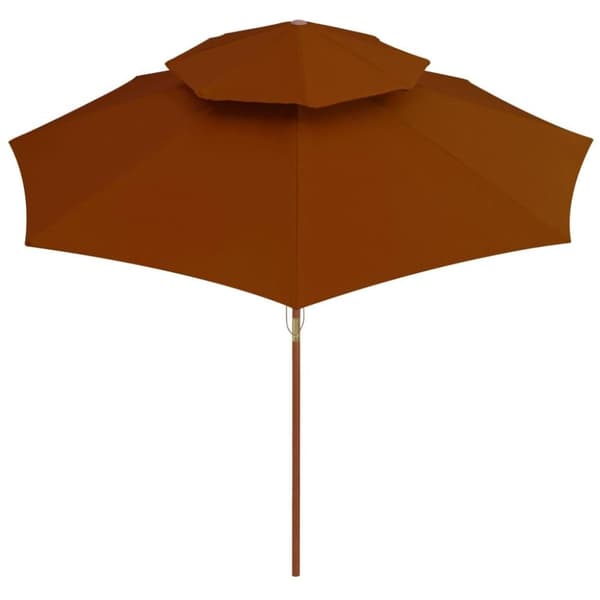 vidaXL Dobbel parasoll med trestang 270 cm terrakotta