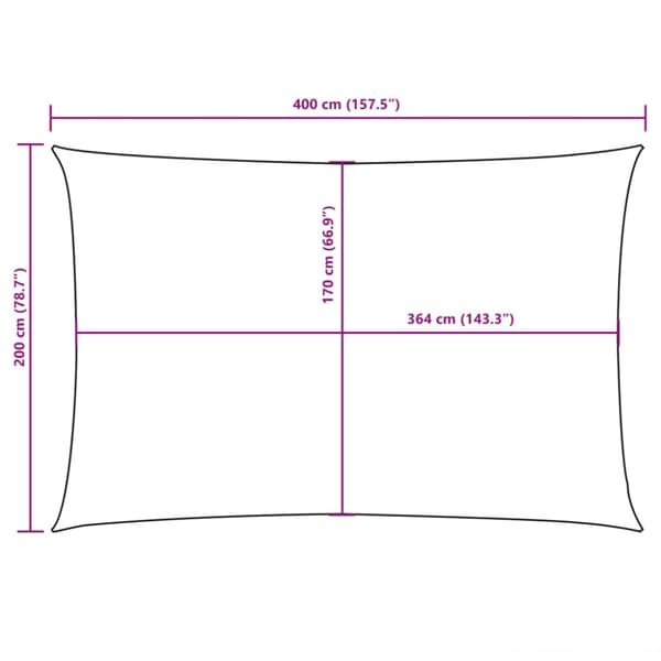 vidaXL Aurinkopurje Oxford-kangas suorakaide 2x4m musta