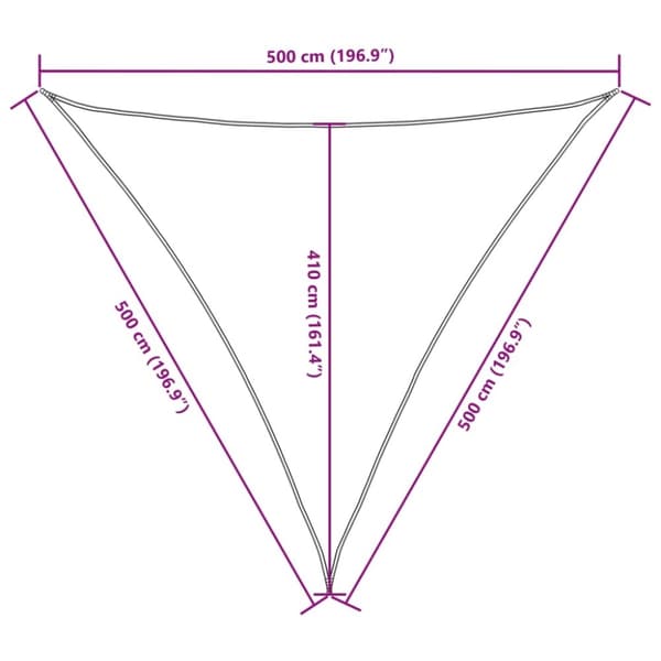 vidaXL solsejl 5x5x5 m trekantet oxfordstof hvid
