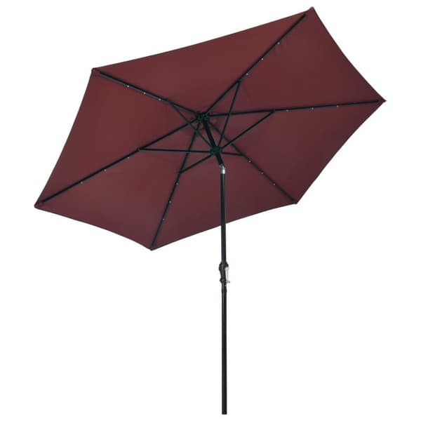 vidaXL Aurinkovarjo LED-valot terästanko 300 cm viininpunainen