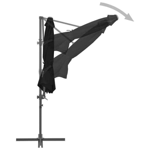 vidaXL Aurinkovarjo cantilever terästolpalla 300 cm musta