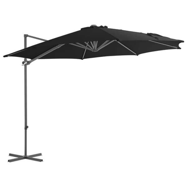 vidaXL Aurinkovarjo cantilever terästolpalla 300 cm musta
