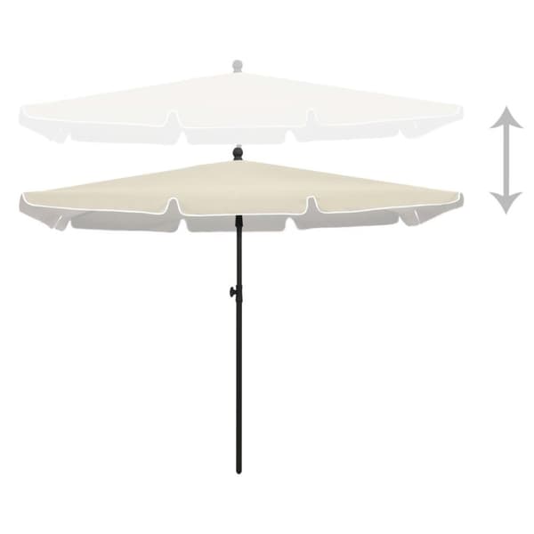 vidaXL Parasoll med stång 210x140 cm sand