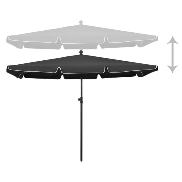 vidaXL parasol med stang 210x140 cm antracitgrå