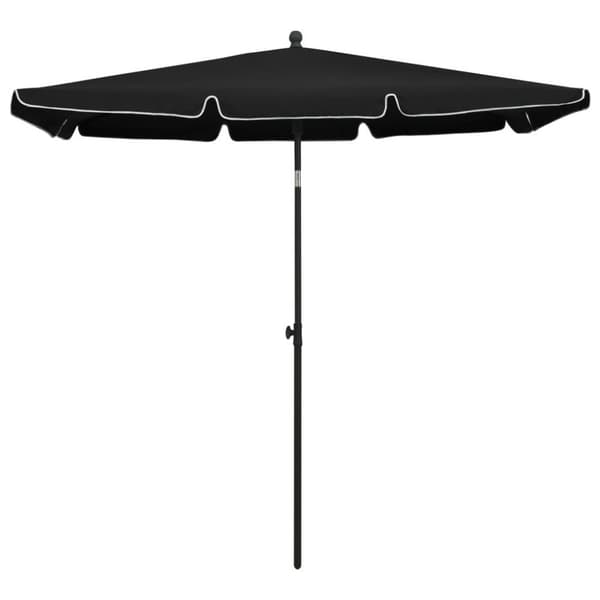 vidaXL Hageparasoll med stang 210x140 cm svart