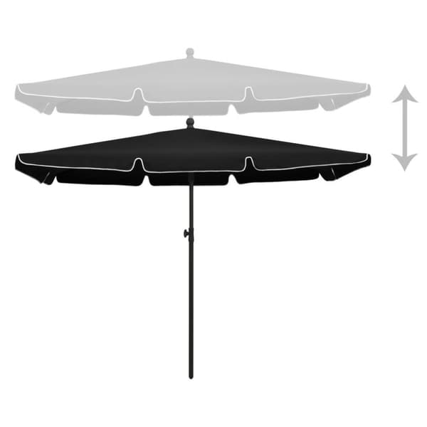 vidaXL Hageparasoll med stang 210x140 cm svart
