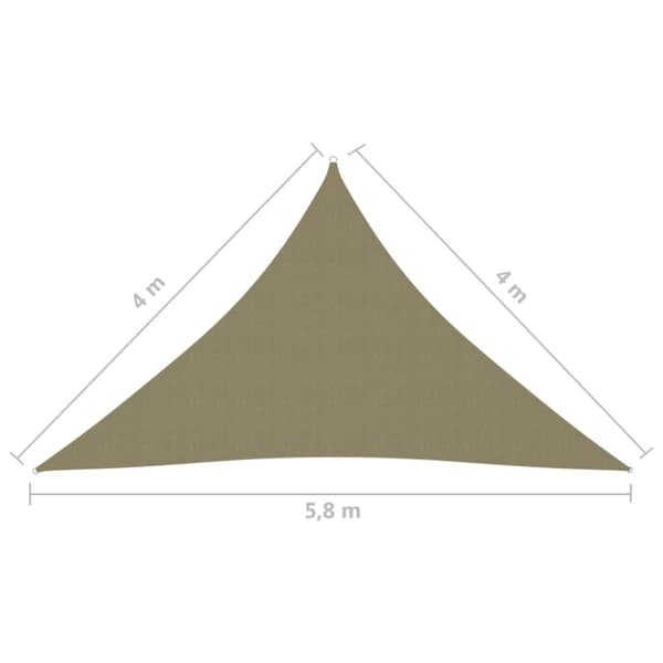 vidaXL Aurinkopurje Oxford-kangas kolmio 4x4x5,8 m beige