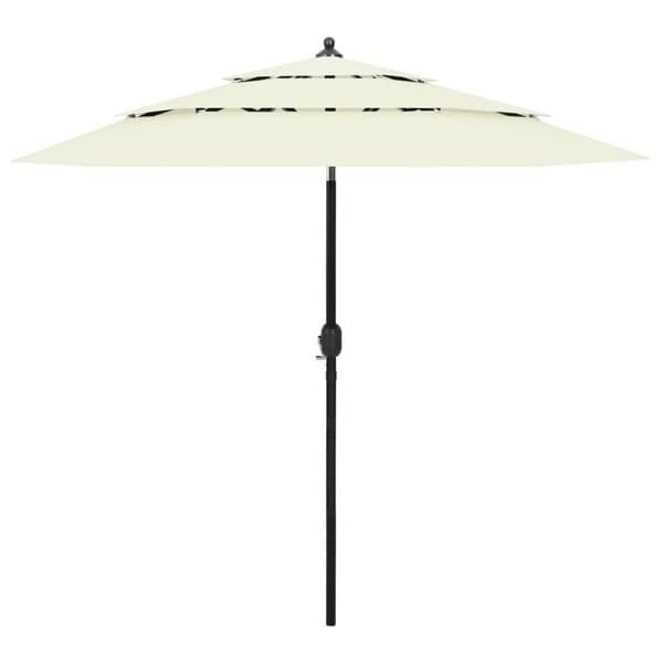 vidaXL Parasoll med aluminiumsstang 3 nivåer 2,5 m sand