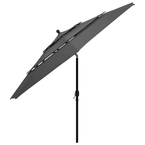 vidaXL parasol med aluminiumsstang 3,5 m 3 niveauer antracitgrå