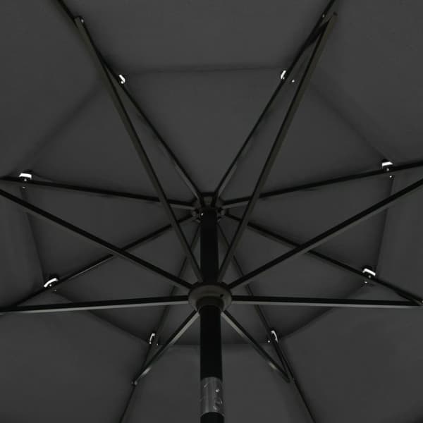 vidaXL parasol med aluminiumsstang 3,5 m 3 niveauer antracitgrå