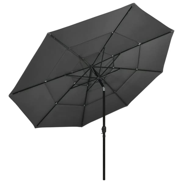 vidaXL parasol med aluminiumsstang 3,5 m 3 niveauer antracitgrå
