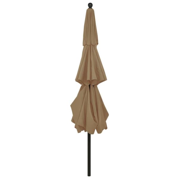 vidaXL parasol med aluminiumsstang 3,5 m 3 niveauer gråbrun