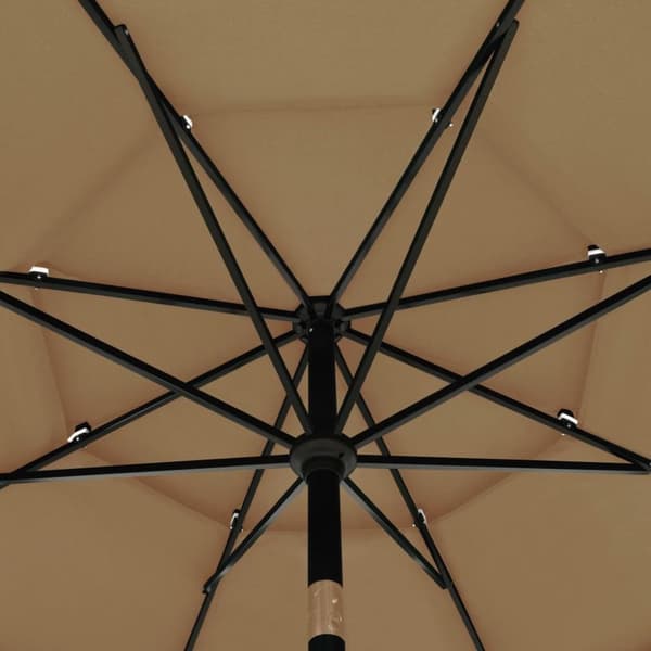 vidaXL parasol med aluminiumsstang 3,5 m 3 niveauer gråbrun