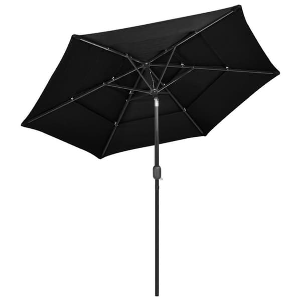 vidaXL parasol 2,5 m aluminiumsstang 3 niveauer sort