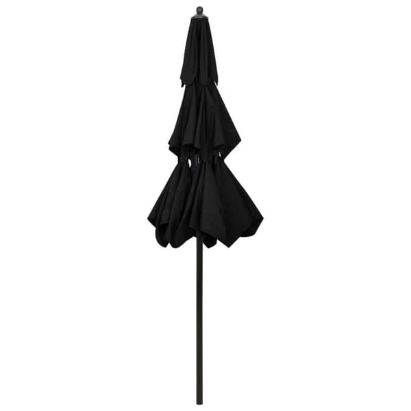 vidaXL parasol 2,5 m aluminiumsstang 3 niveauer sort