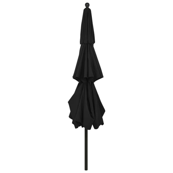 vidaXL parasol med aluminiumsstang 3,5 m 3 niveauer sort