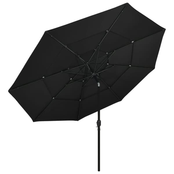 vidaXL parasol med aluminiumsstang 3,5 m 3 niveauer sort