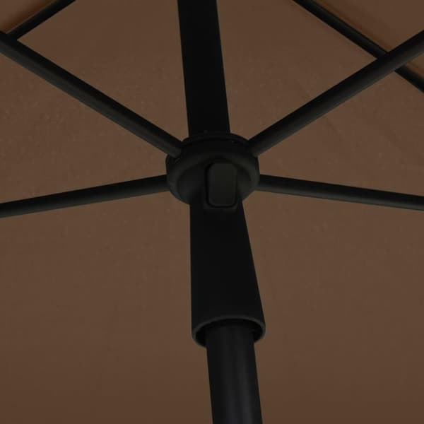 vidaXL parasol med stang 210x140 cm gråbrun