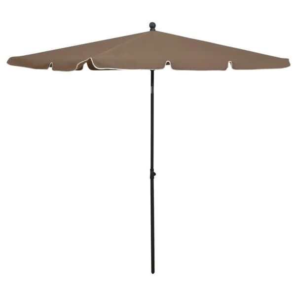 vidaXL parasol med stang 210x140 cm gråbrun