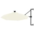 Miniatyrbillede 3 af 10: vidaXL væghængt parasol med LED metalstang 300 cm sandfarvet