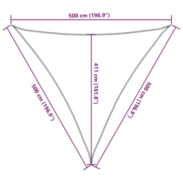 vidaXL Solseil 160 g/m² lysegrønn 5x5x5 m HDPE