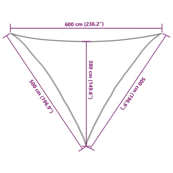 vidaXL solsejl 5x5x6 m 160 g/m² HDPE antracitgrå