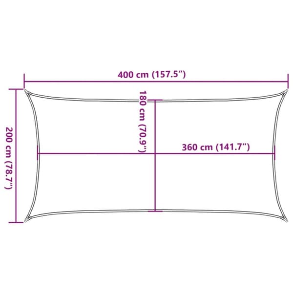 vidaXL solsejl 2x4 m 160 g/m² HDPE blå