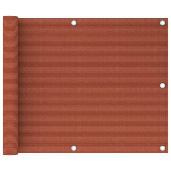 vidaXL Balkongskjerm terrakotta 75x500 cm HDPE