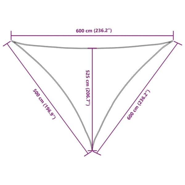 vidaXL Aurinkopurje Oxford-kangas kolmio 5x6x6 m ruskea
