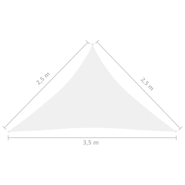 vidaXL solsejl 2,5x2,5x3,5 m trekantet oxfordstof hvid