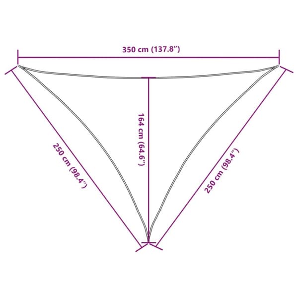 vidaXL solsejl 2,5x2,5x3,5 m trekantet oxfordstof hvid