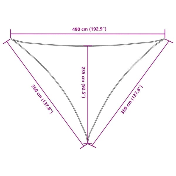 vidaXL Aurinkopurje Oxford-kangas kolmio 3,5x3,5x4,9 m ruskea