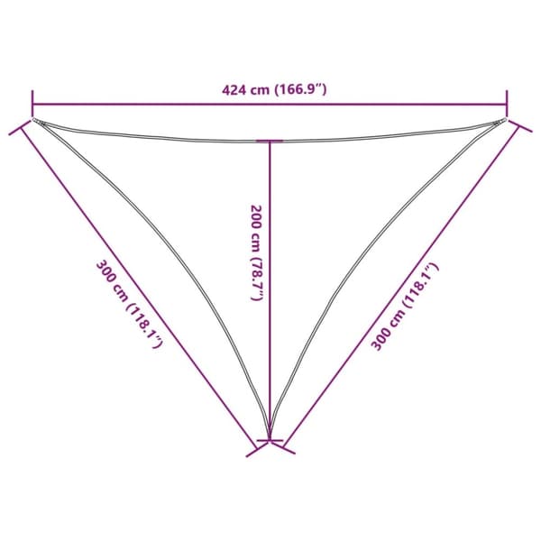 vidaXL Aurinkopurje Oxford-kangas kolmio 3x3x4,24 m valkoinen