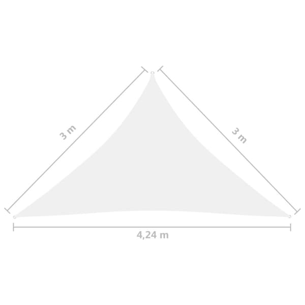 vidaXL Solseil oxfordstoff trekantet 3x3x4,24 m hvit