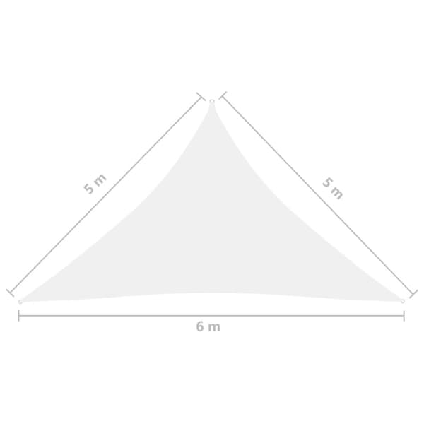 vidaXL Solseil oxfordstoff trekantet 5x5x6 m hvit