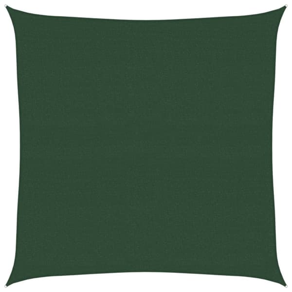 vidaXL solsejl 6x6 m 160 g/m² HDPE mørkegrøn