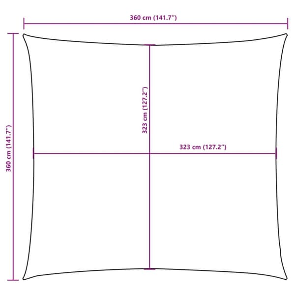 vidaXL Aurinkopurje Oxford-kangas neliö 3,6x3,6 m sininen