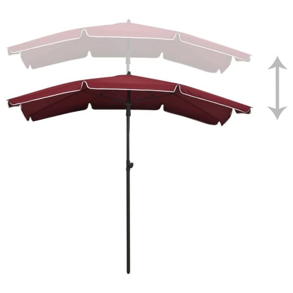 vidaXL Hageparasoll med stang 200x130 cm vinrød
