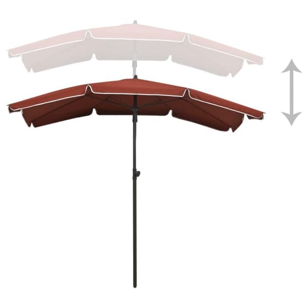 vidaXL Parasoll med stång 200x130 cm terrakotta