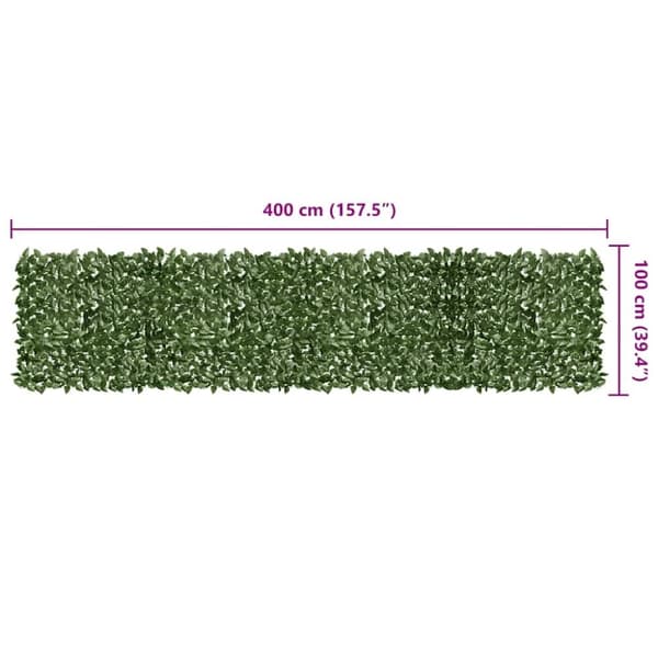 vidaXL altanafskærmning 400x100 cm mørkegrønne blade